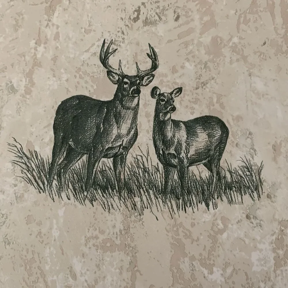 Wallpaper Pre-pasted Vinyl Deer, Doe, Buck, Fawn, Chucker, Ducks 56 Sq. ft.